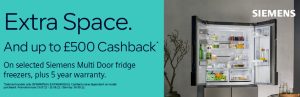 Cashback on Siemens 'Multi-Door' Fridge Freezers