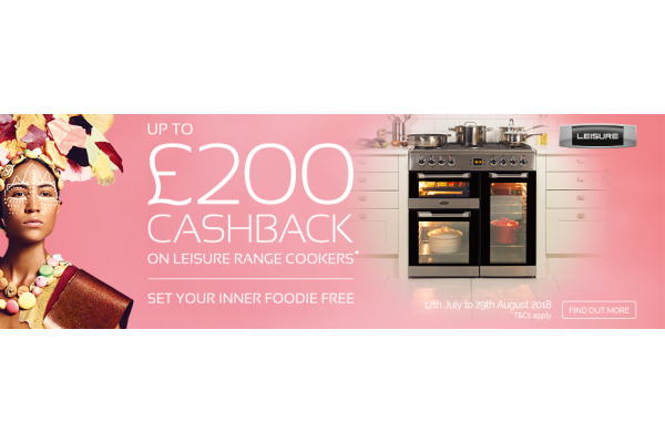Attention foodies!! Get up to £200 cashback on Leisure Range Cookers