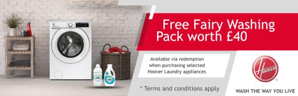 FREE FAIRY WASHING PACK WORTH £40 WITH HOOVER