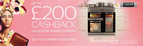 Attention foodies!! Get up to £200 cashback on Leisure Range Cookers