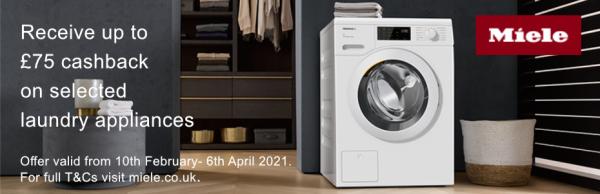 Up to £75 Cashback on selected Miele Laundry