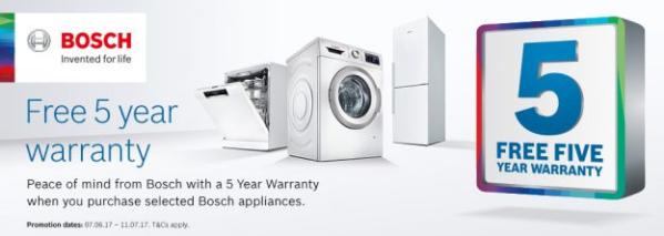 Bosch 5 Year Warranty Promotion